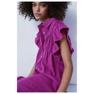 Melissa Nepton Pink Sunset Linen Dress